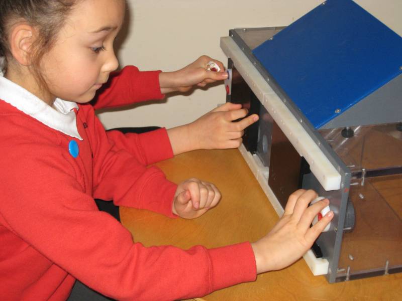 Una niña manipula el rompecabezas, utilizado en los experimentos. Imagen: Gillian Ruth Brown.