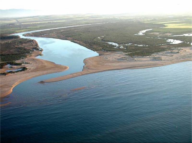 Desembocadura del río Muluya (Marruecos) Imagen: INRH.