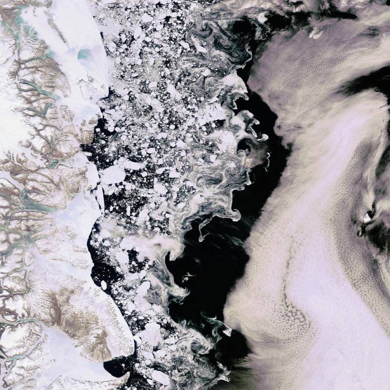 Imagen de satélite del océano Ártico. Imagen: ESA 