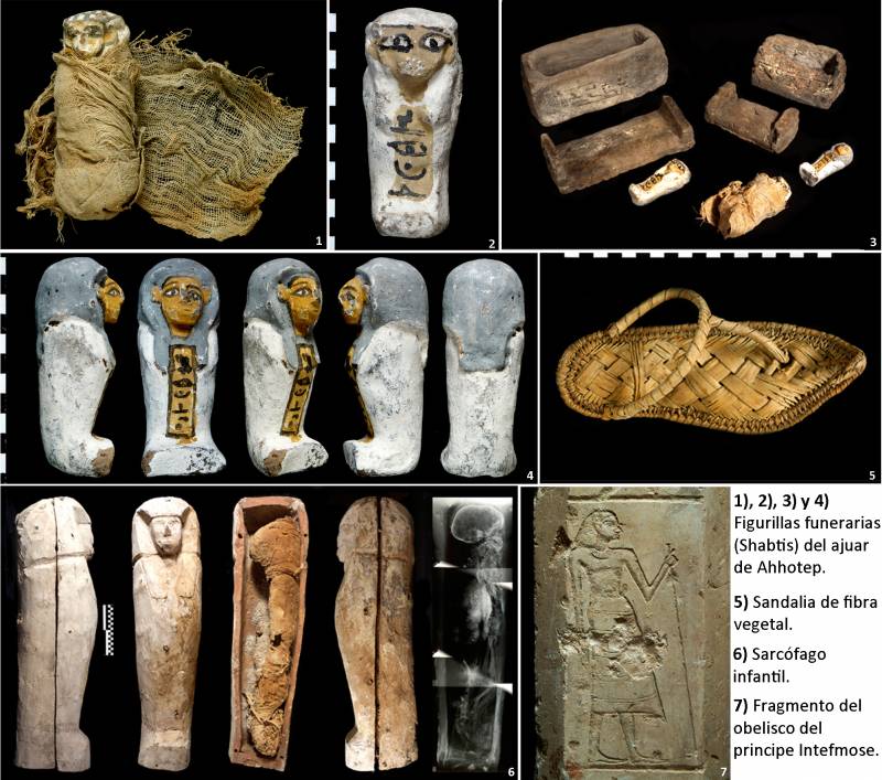 Objetos y sepulcros egipcios de hace 3.550 años encontrados por el proyecto Djehuty. / CSIC