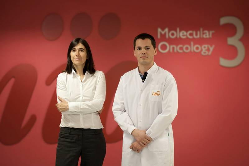 Los investigadores María Blasco y Bruno M. Bernardes de Jesús. Imagen: CNIO.  