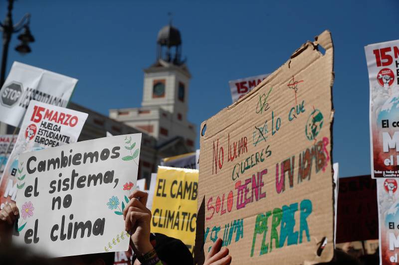 Manifestación de estudiantes por el clima en Madrid
