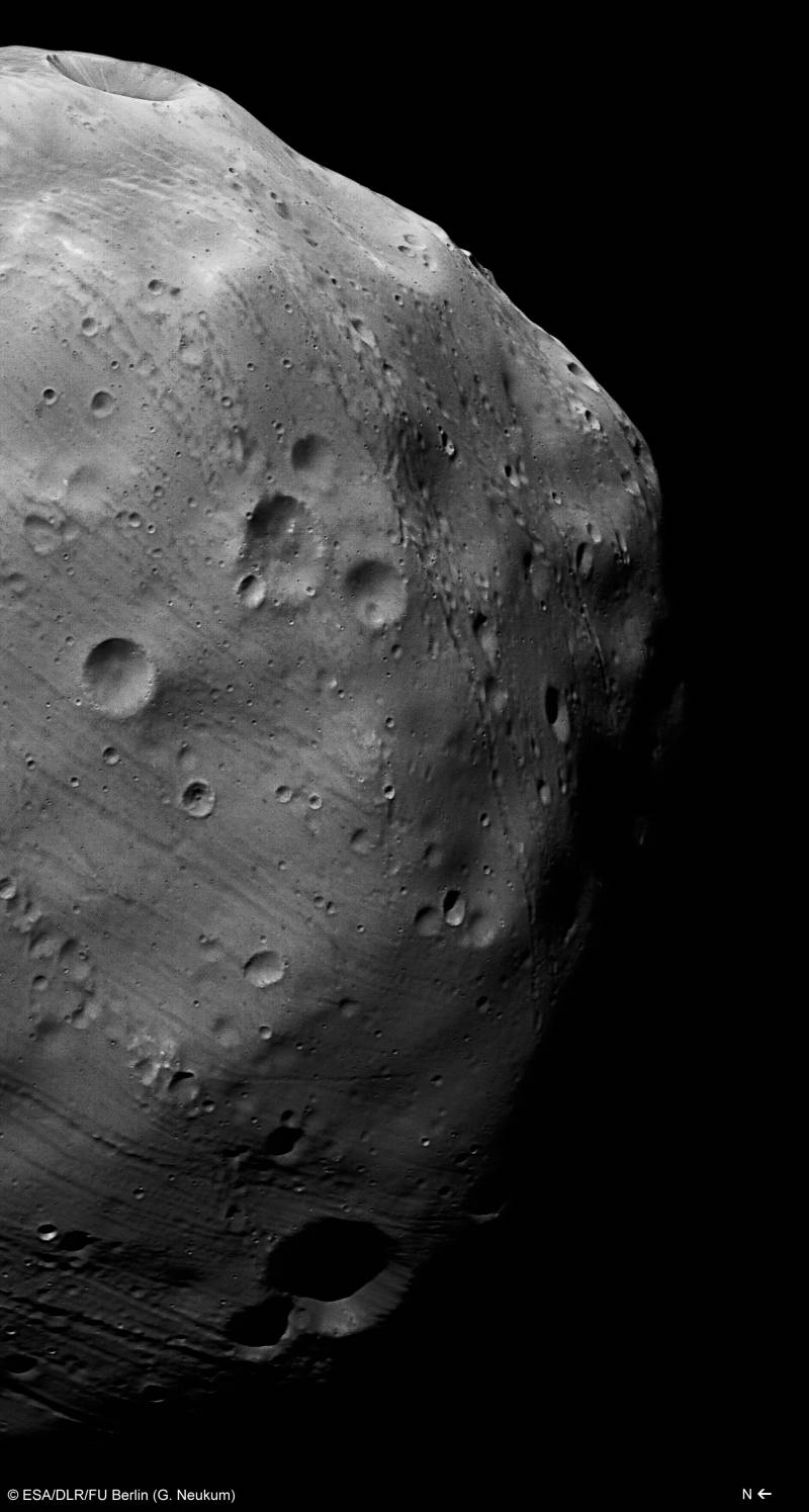 Presentan nuevas imágenes de Fobos, una de las lunas de Marte 