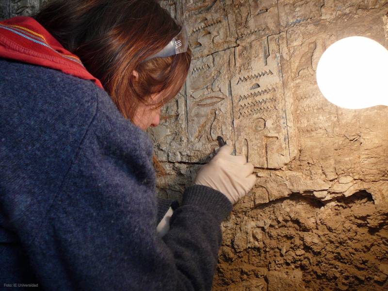 Trabajos de restauración en la tumba de Montuemhat.