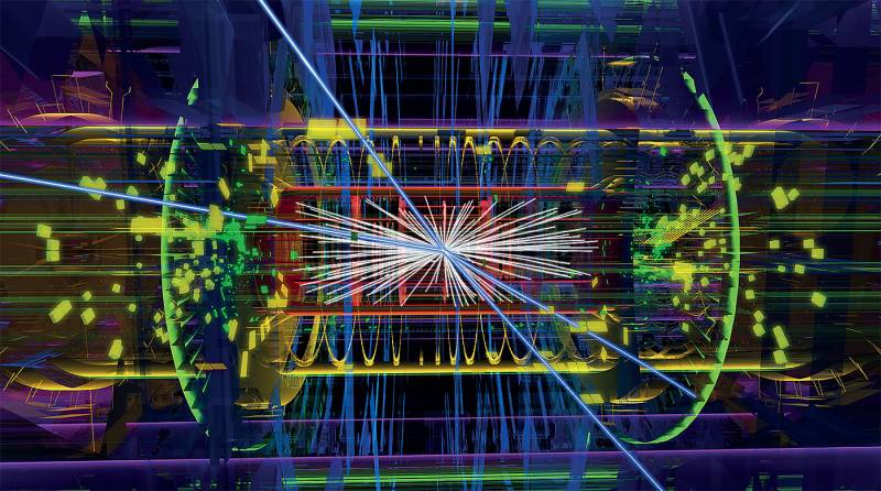 Un candidato a bosón de Higgs registrado en el detector ATLAS