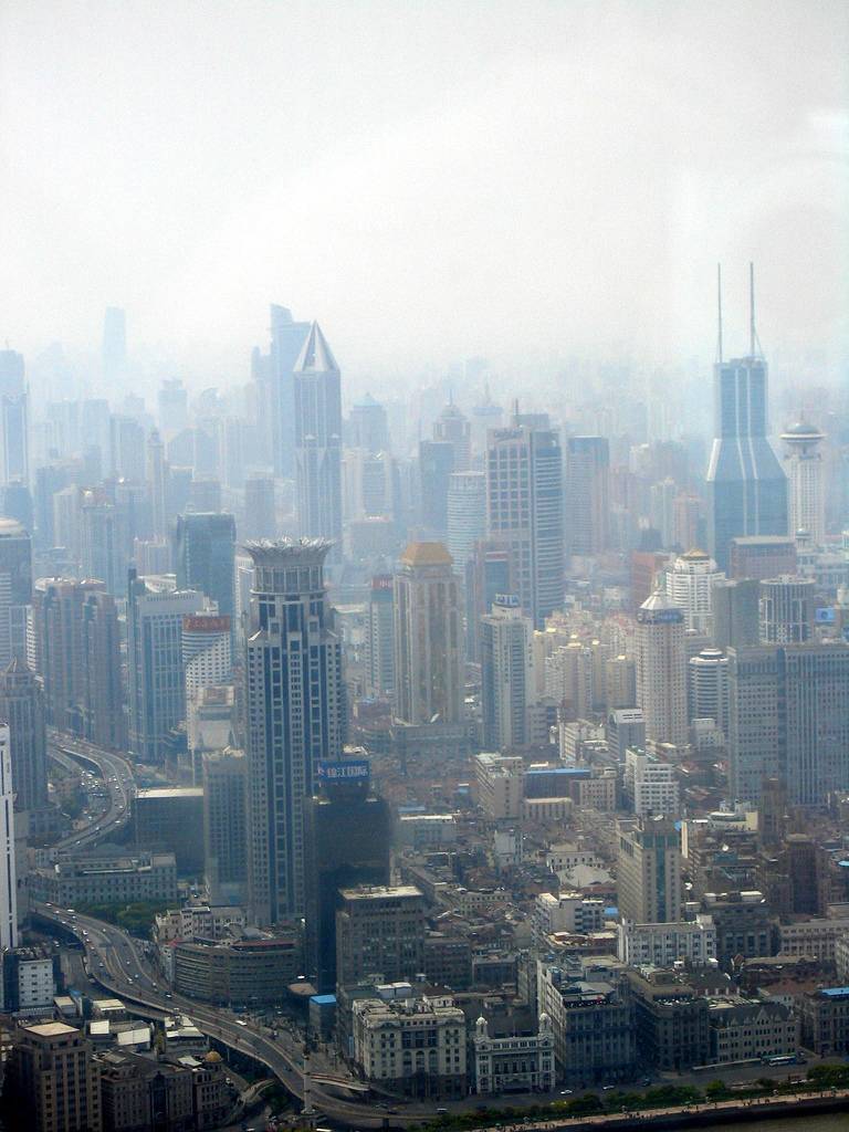 Nubes de contaminación en Shangai. Foto: Donde quieras.