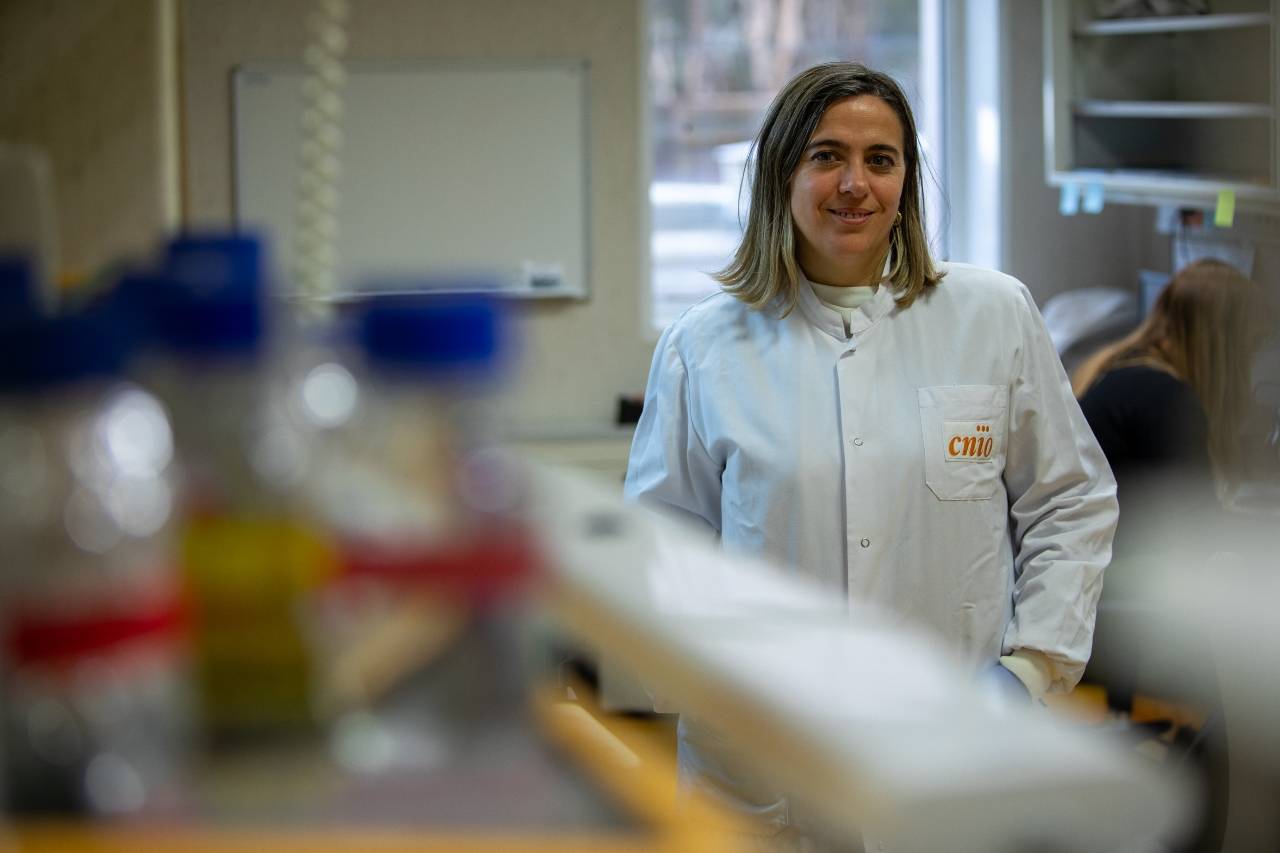 Guadalupe Sabio en el laboratorio