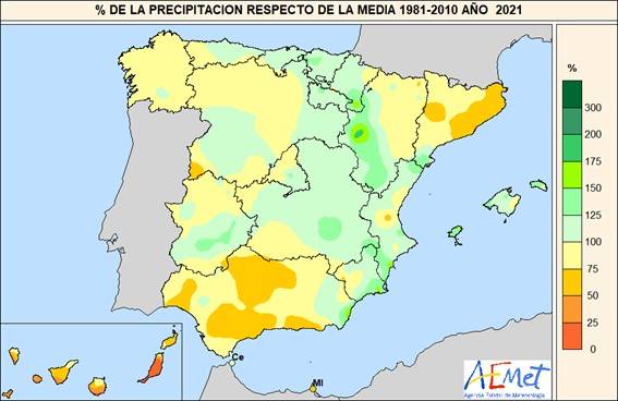 mapa España lluvias