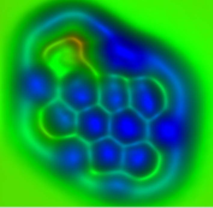 El nuevo método está basado en la microscopía de fuerza atómica y permite observar la longitud y la fuerza de los enlaces de diferentes moléculas. Imagen: IBM Research Zurich