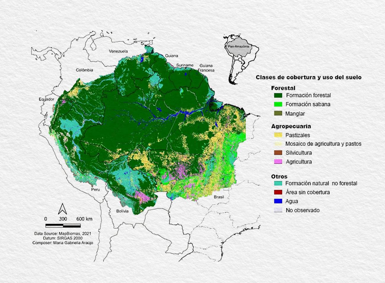Mapa de cobertura y uso de la tierra en la Amazonía