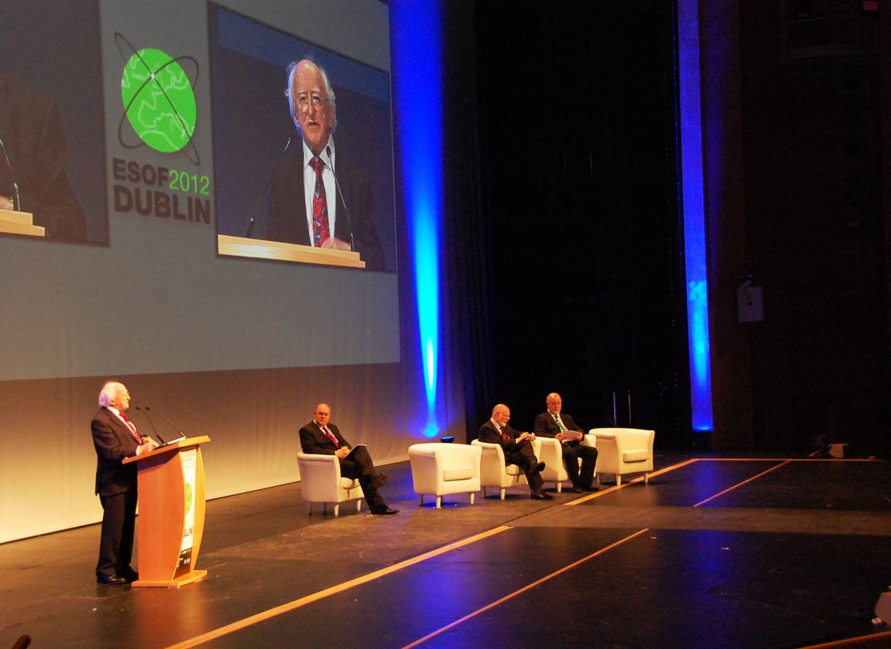 El presidente de Irlanda Michael D. Higgins en el acto de inauguración de ESOF 2012 en la ciudad de Dublín. Imagen: SINC 