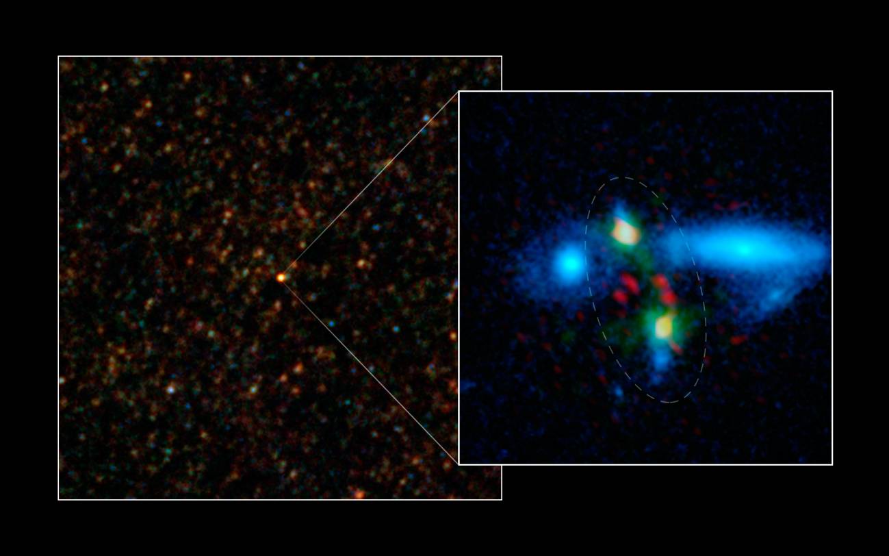 Galaxias en proceso de fusión. / ESA/NASA/JPL/Caltech 