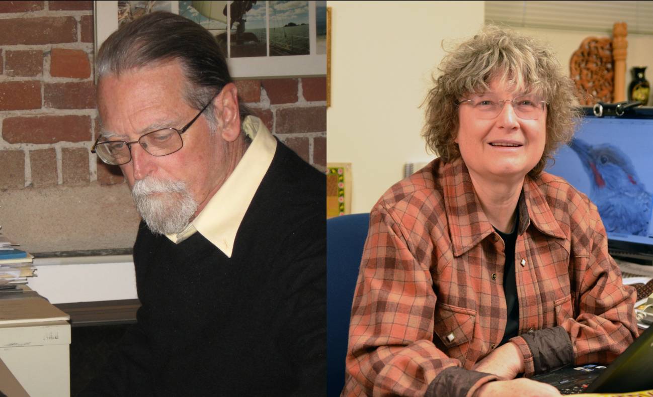 La investigadora belga Ingrid Daubechies (a la derecha) y el estadounidense David Mumford. Imagen: FBBVA