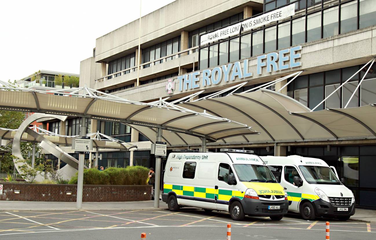 Royal Free Hospital en Londres, donde ha sido ingresado el paciente aquejado de ébola. / Efe