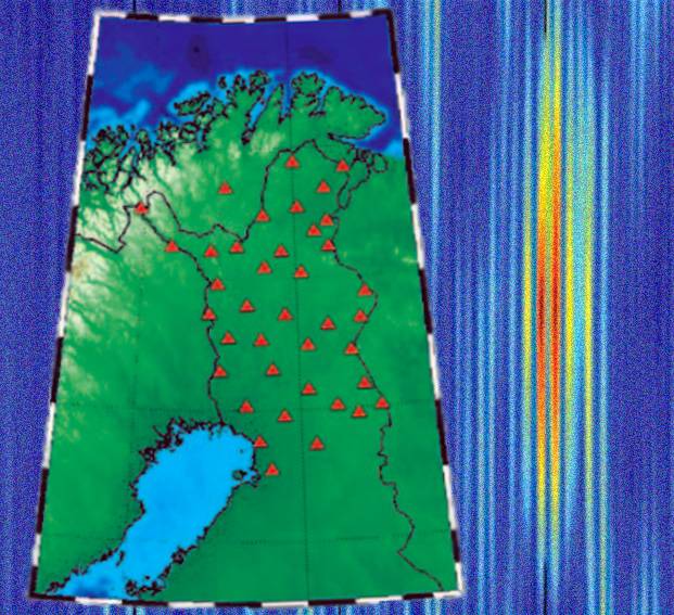 Los investigadores han registrado el ‘ruido sísmico ambiental’ desde 42 estaciones en Finlandia. Imagen: Poli et al. 