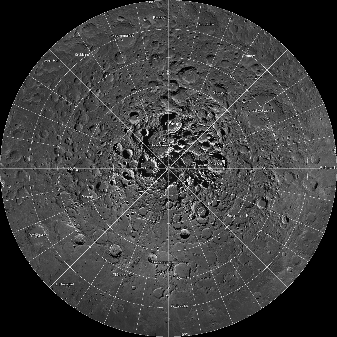 Polo norte Lunar. / Nasa-Universidad de Arizona
