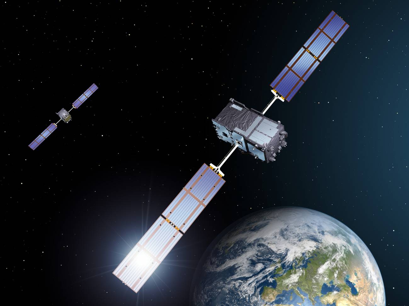 Uno de los satélites del sistema Galileo de geolocalización. Imagen: ESA 