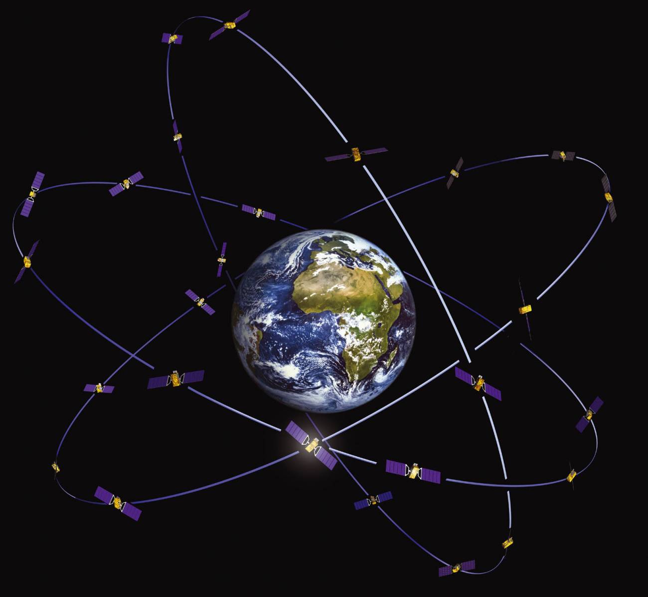 Constelación Galileo. Imagen: ESA.