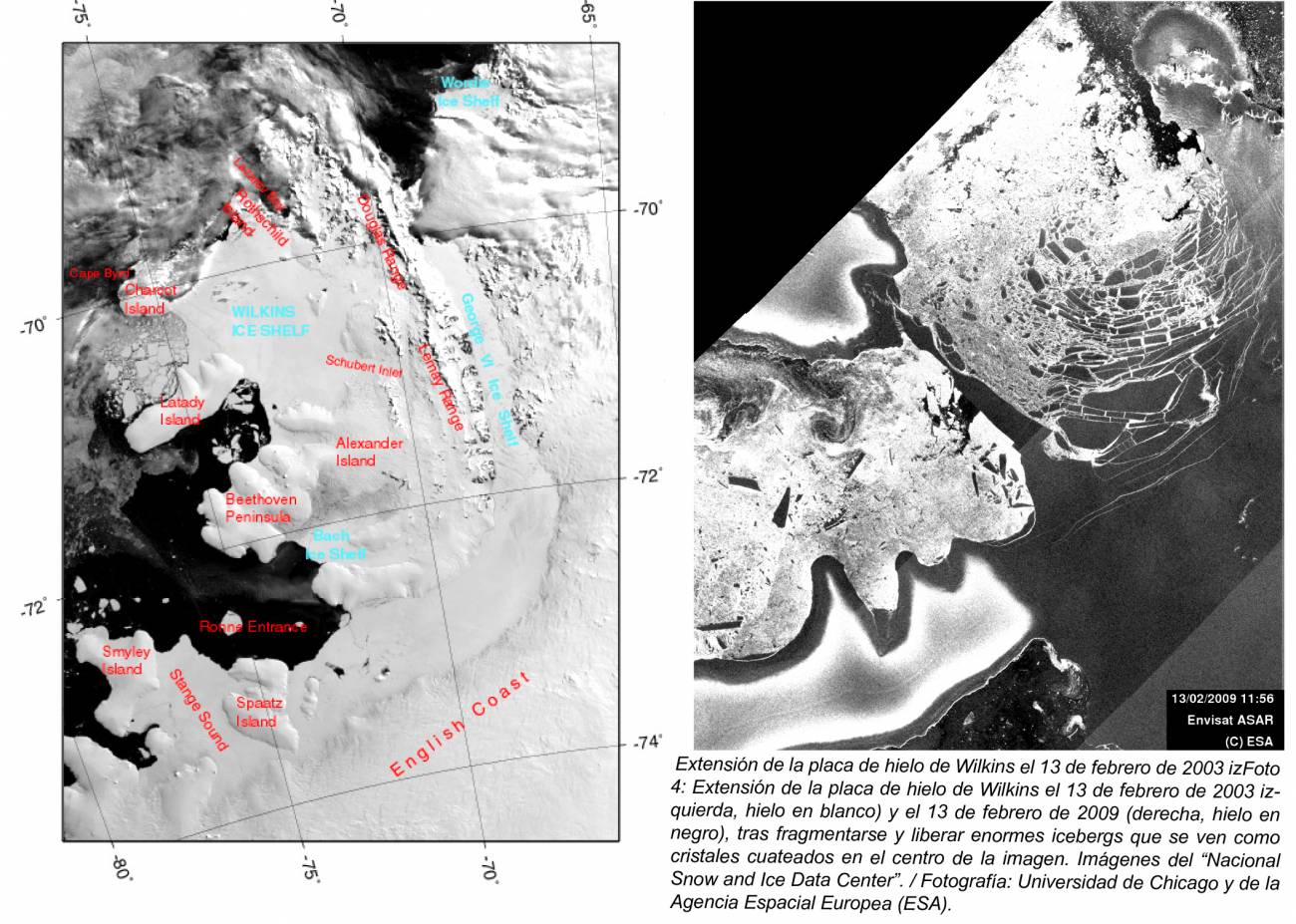 Investigadores españoles presencian la fragmentación y desprendimiento de la placa de hielo Wilkins en la Antártida
