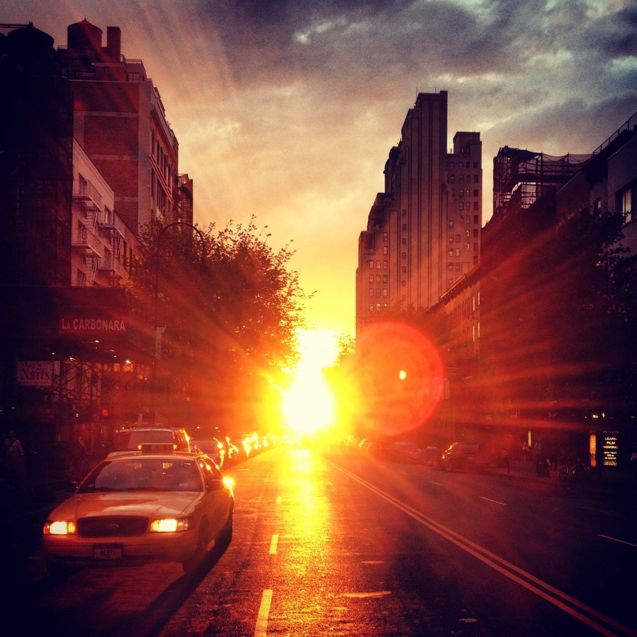 Durante estos días, el sol se alinea perfectamente con la cuadrícula que forman las calles de Manhattan. / Elisa Deljanin