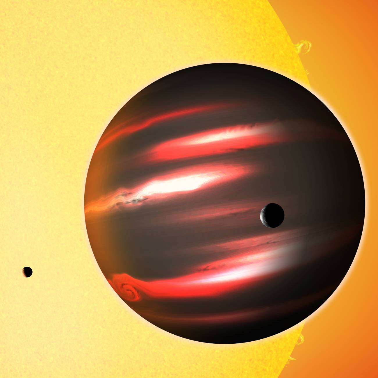 Recreación del exoplaneta TrES-2b