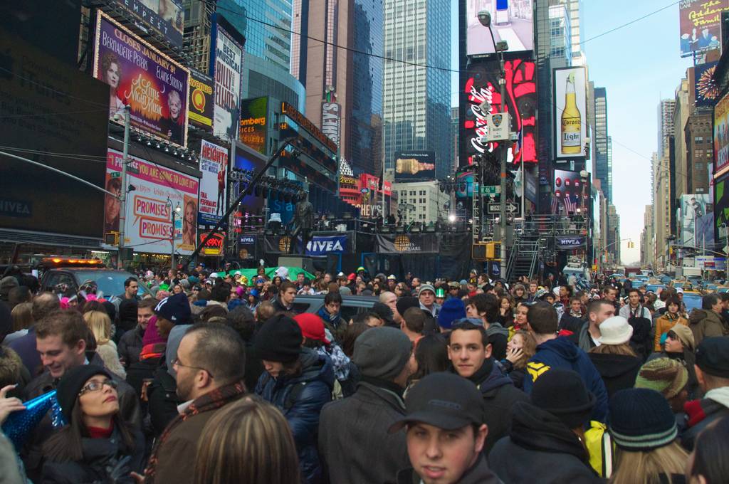 Multitud de personas en Times Square, en Nueva York (EE UU). Imagen: Ed Yourdon