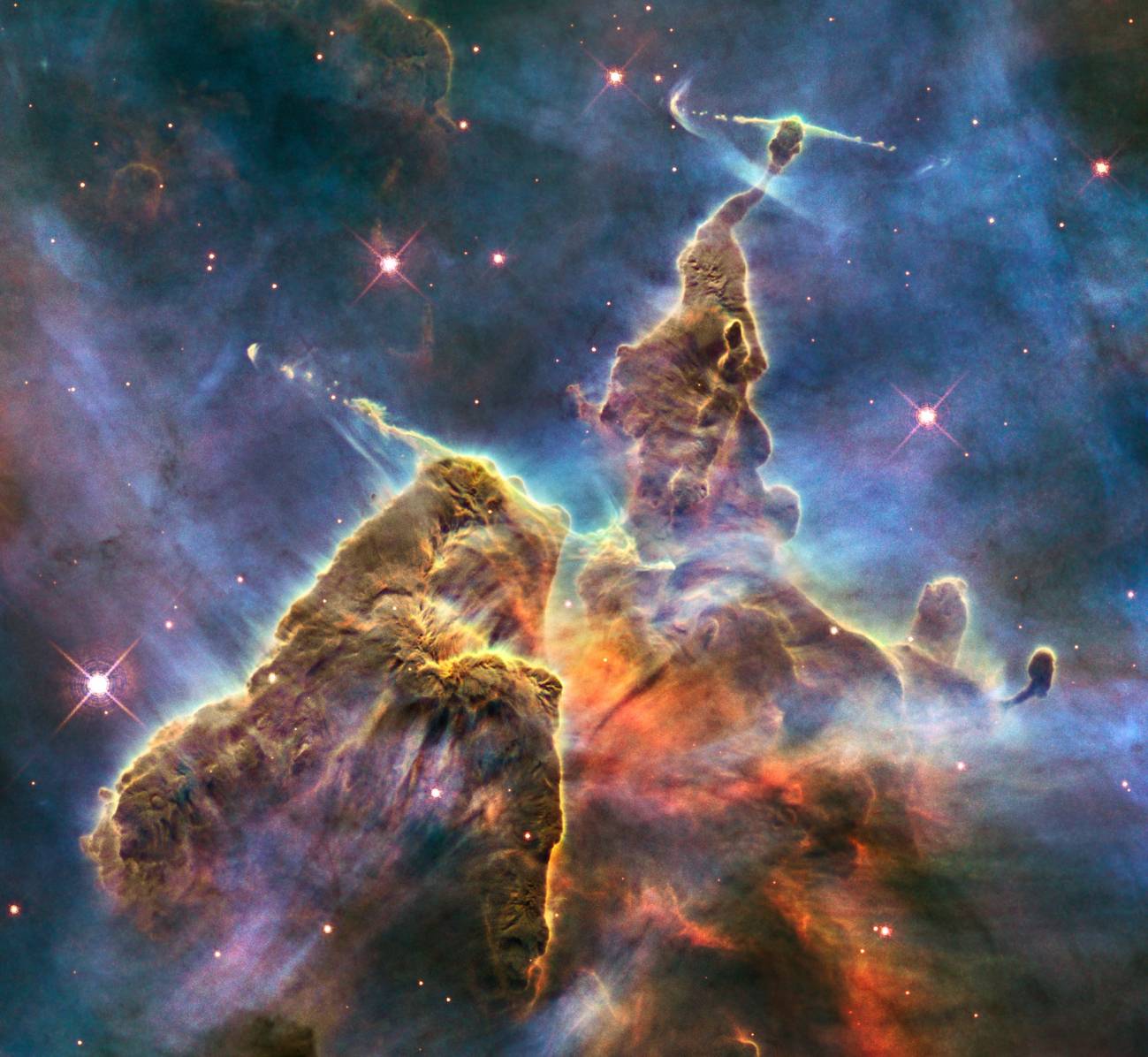 El Hubble celebra su 20º aniversario con un detalle espectacular de la Nebula Carina
