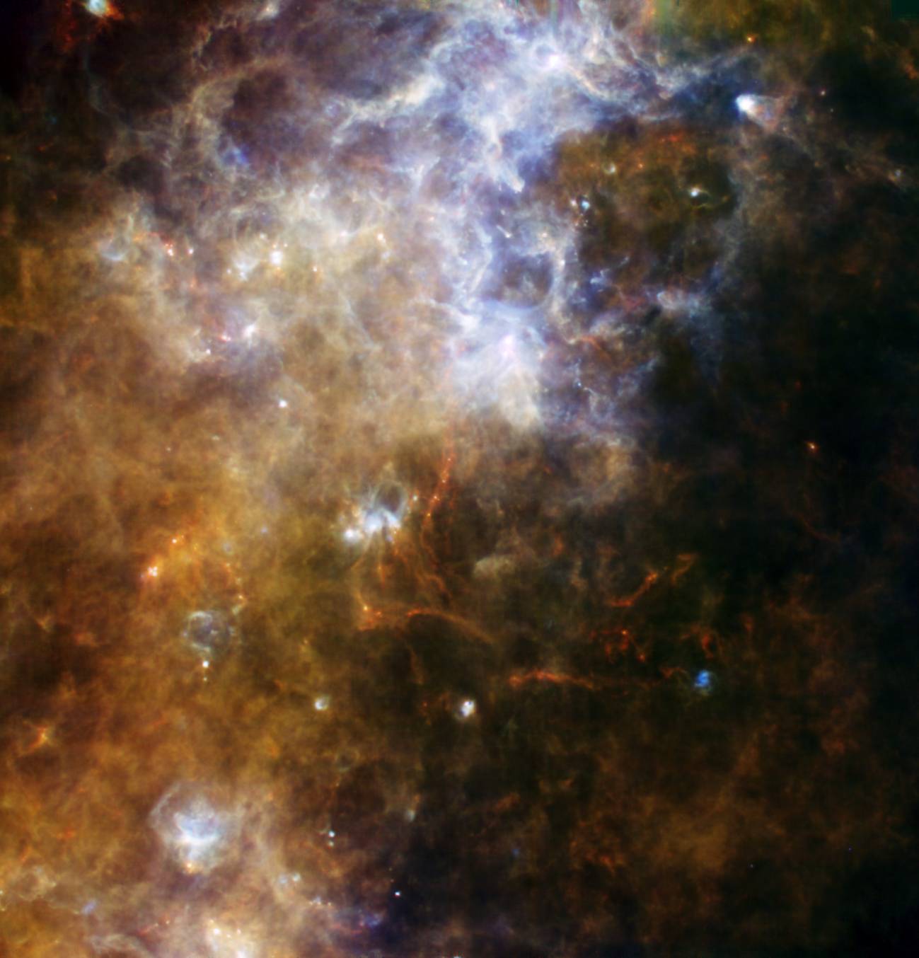 Herschel muestra imágenes de una reserva de gas frío en la Vía Láctea