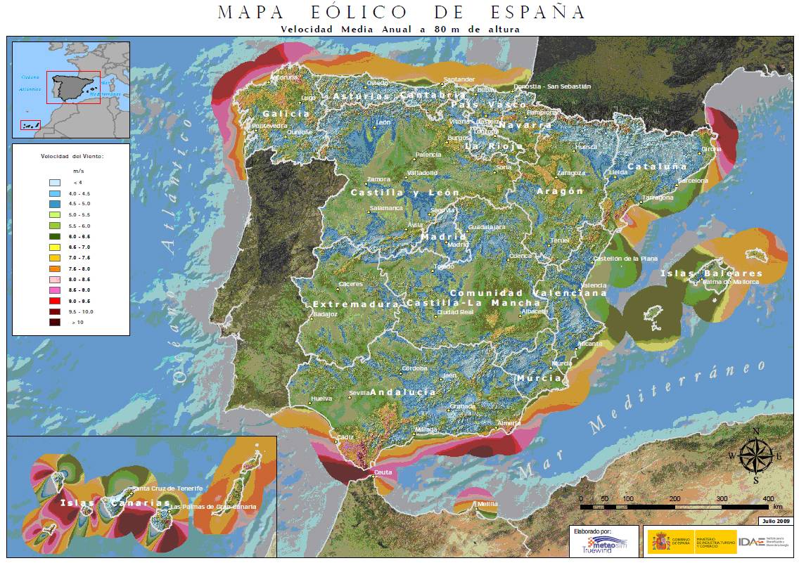 Atlas Eólico de España. 