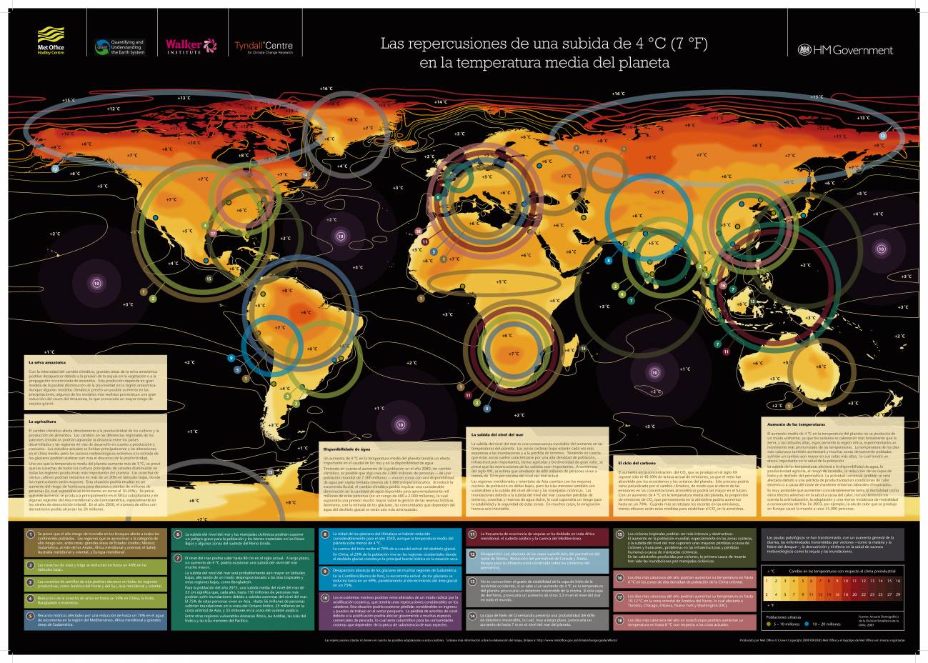 Reflejan el impacto mundial del cambio climático en un mapa