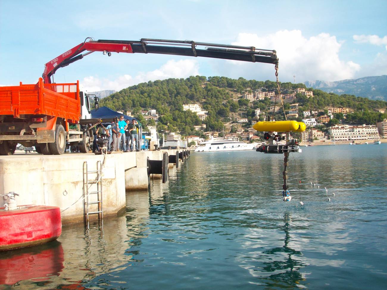 Pruebas del robot en el Puerto de Sóller (Mallorca)