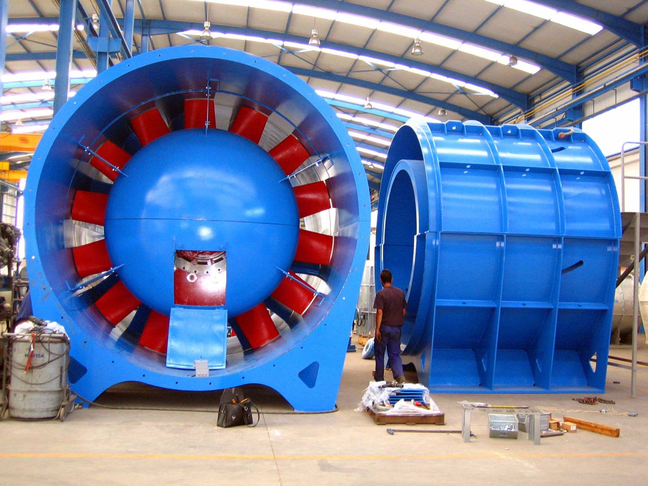 Ventilador de 4,2 m de diámetro para una mina rusa fabricado en fibra de carbono, en los talleres de Zitrón. Foto cedida por la empresa.