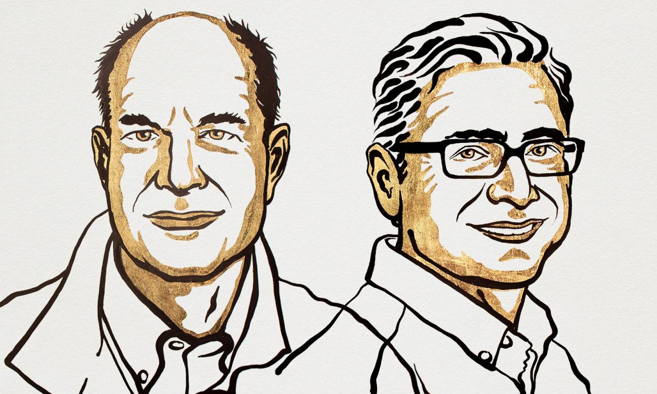 Ilustración de los dos ganadores del premio Nobel