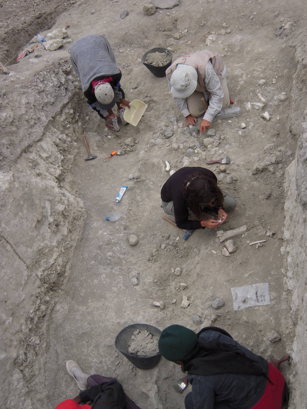 Trabajos de excavación en Olduvai