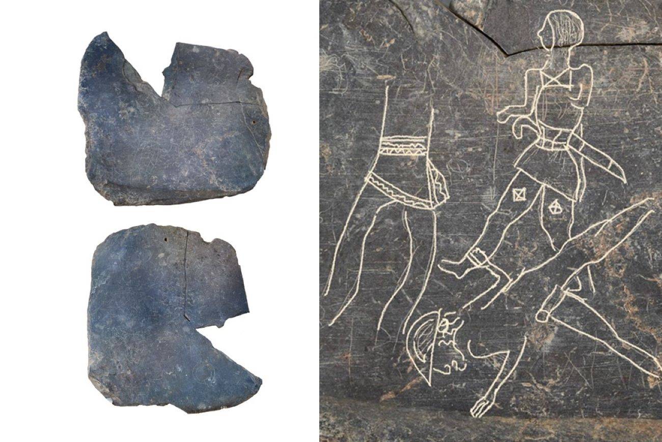 Descubren escenas de guerreros del siglo VI y V a.C. en un yacimiento tartésico de Badajoz