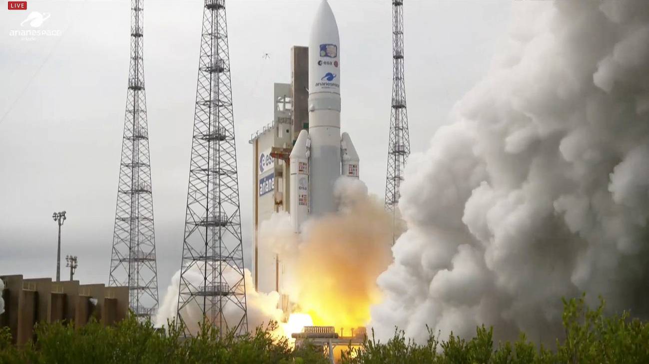 Lanzamiento de la misión Juice en un cohete Ariane 5