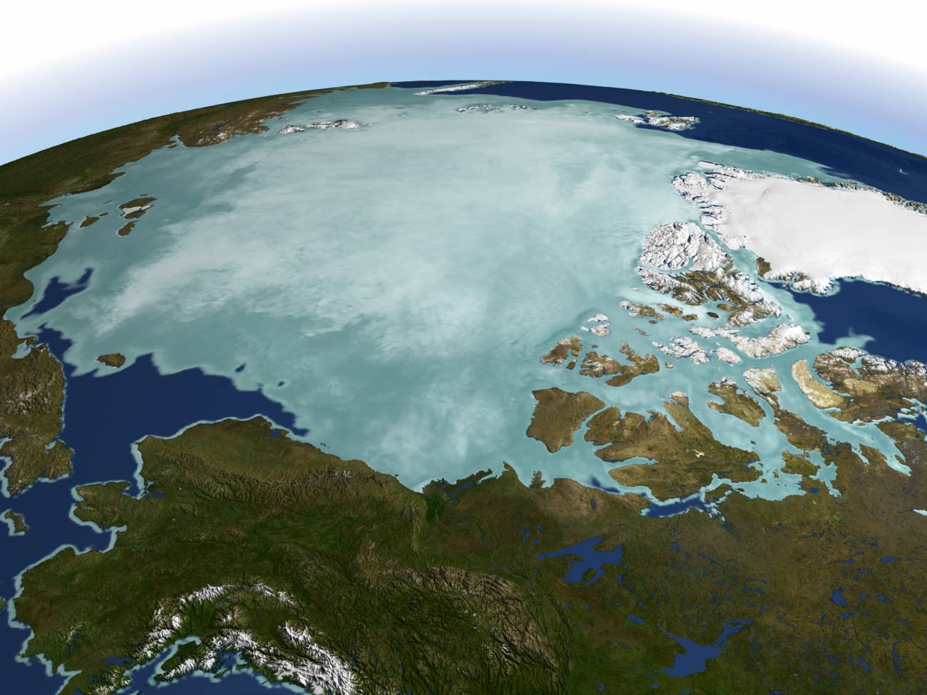 Imagen del Polo Norte de la NASA. 