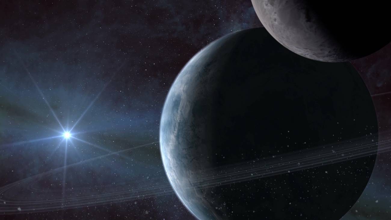 Representación artística de un exoplaneta orbitando a su estrella
