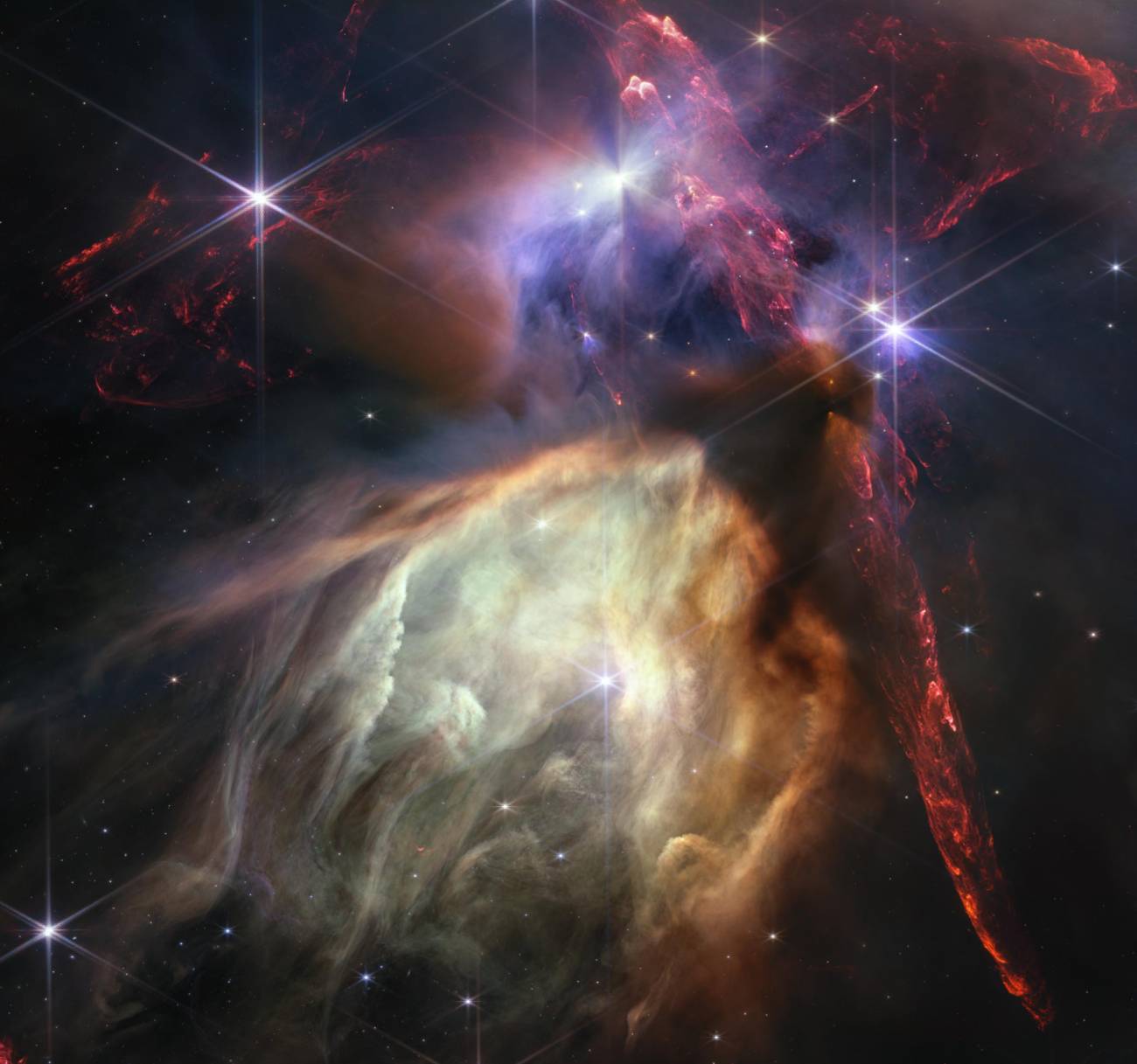Complejo de nubes Rho Ophiuchi, la región de formación estelar más cercana a la Tierra captada por el Webb