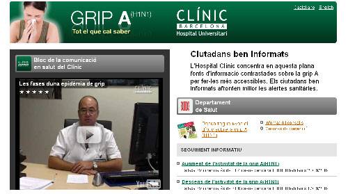 información sobre la gripe A en la web del Clínic