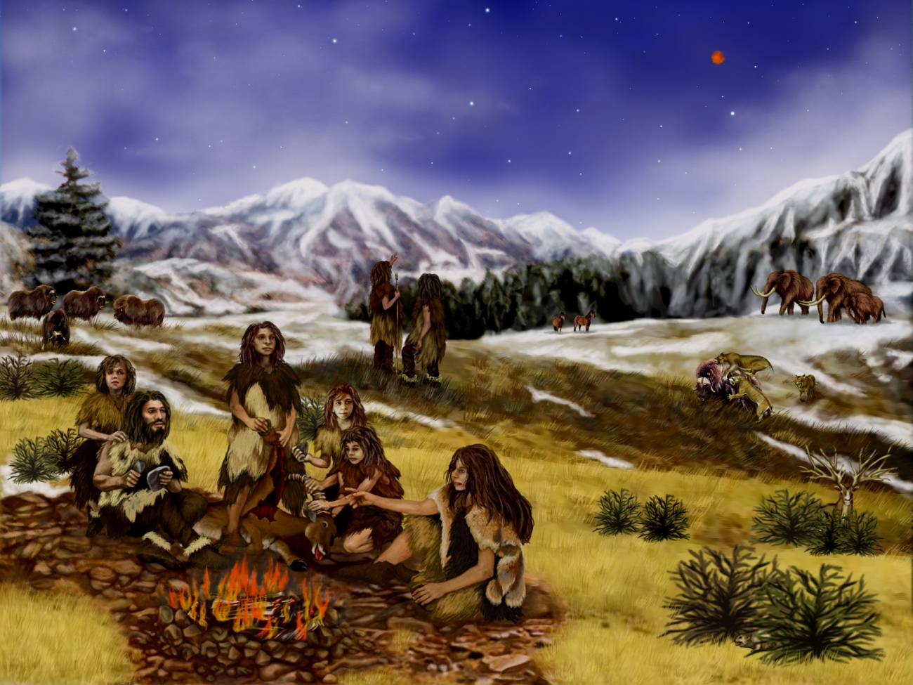 Los neandertales usaban el fuego de forma prácticamente permanente. Ilustración: JPL/NASA.