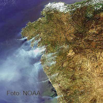 Imagen de la progresión de un incendio tomada vía satélite