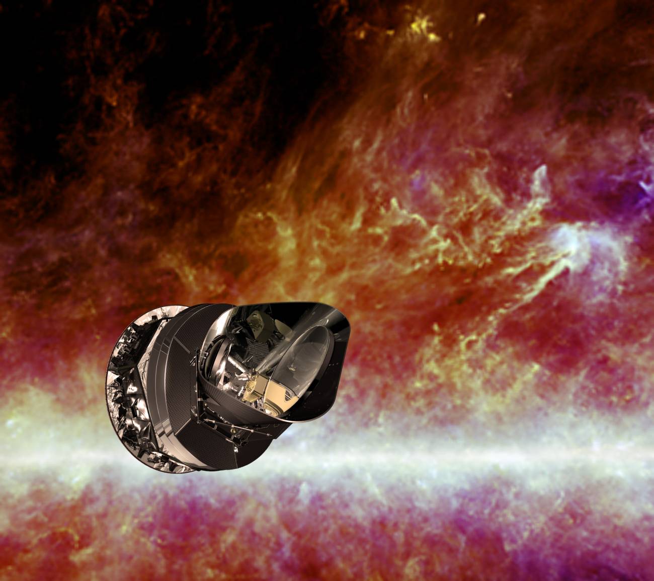 Ilustración del satélite Planck