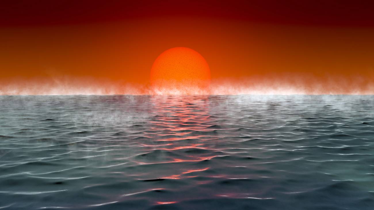Ilustración de un exoplaneta ‘hiceánico’