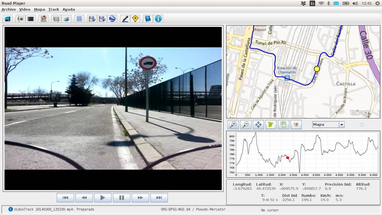 RoadPlayer: aplicación que permite la reproducción de los vídeos georreferenciados grabados con RoadRecorder