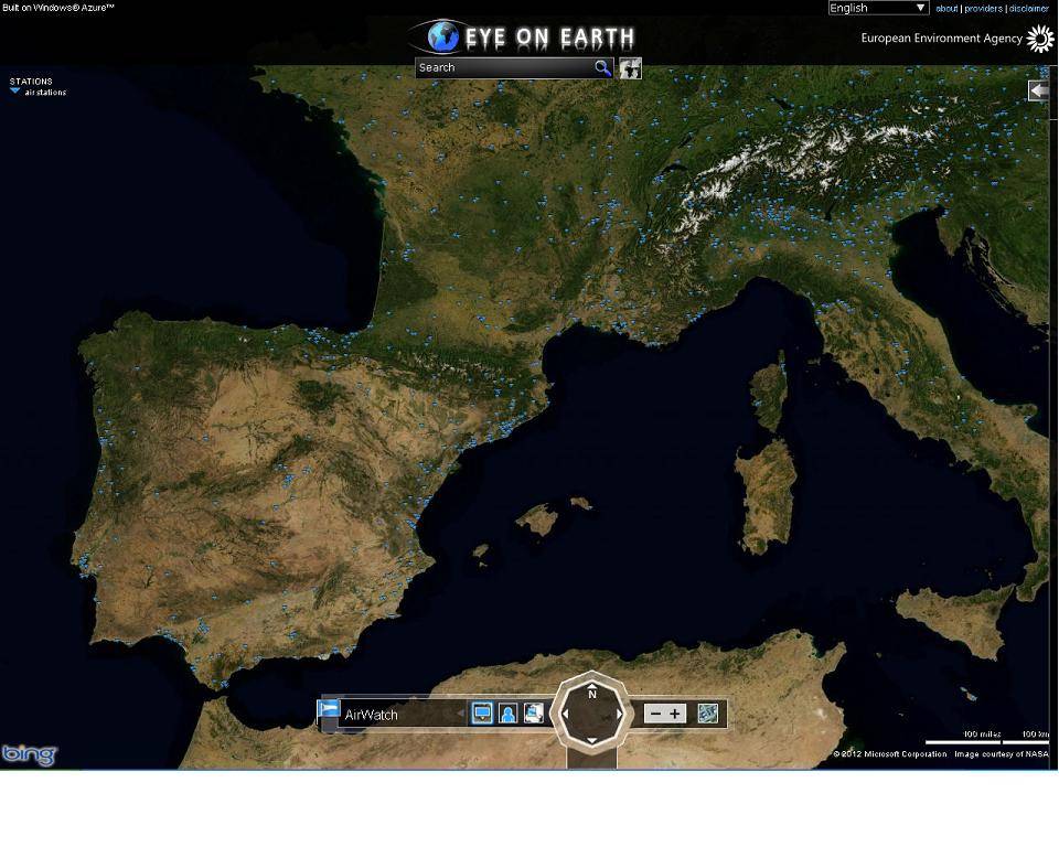 Captura del programa 'Eye On Earth'. Imagen: EEA