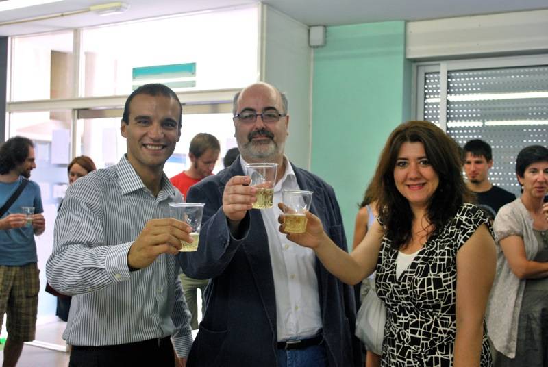 Gianluca De Lorenzo, Mario Martínez, y Monica D'Onofrio en el IFAE.