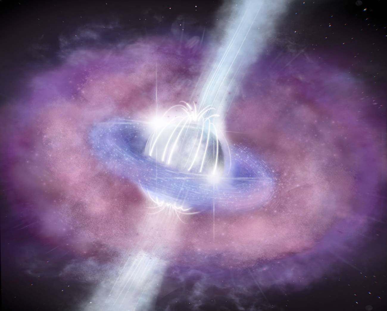 Ilustración artística de la explosión de rayos gamma GRB 211211A