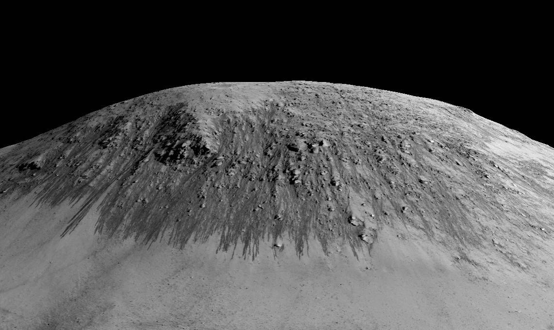 Colinas marcianas por las que podría fluir el agua  / NASA/JPL/University of Arizona.