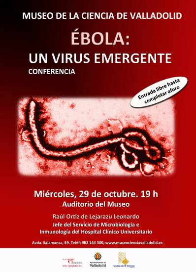 Cartel conferencia "Ébola: un virus emergente"
